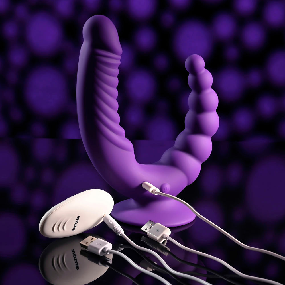 Evolved THE RIDER - USB Rechargeable Double Ended Vibrator with Wireless Remote