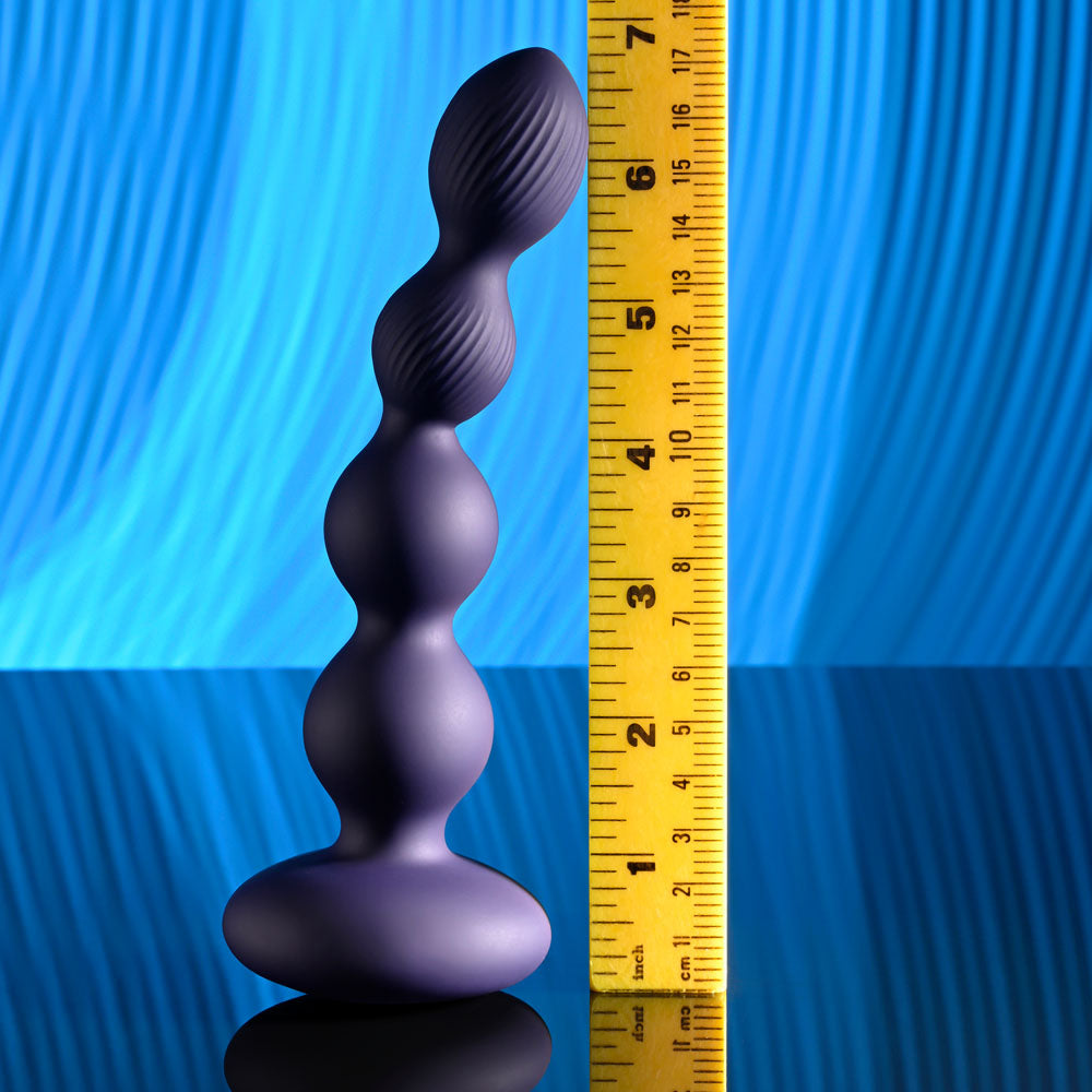 Evolved PLEASURE ORBIT - Navy 17.8 cm USB Rechargeable Twirling & Vibrating Anal Beads with Remote