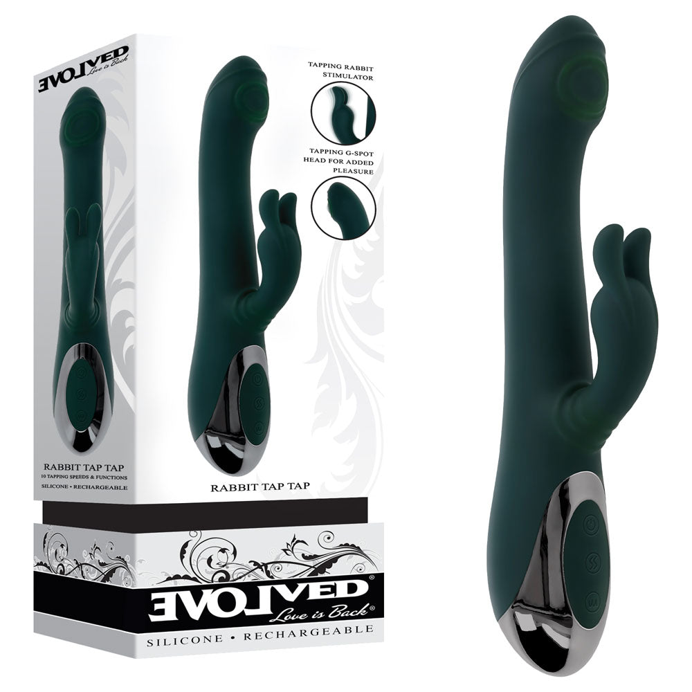 Evolved RABBIT TAP TAP - 25 cm USB Rechargeable Rabbit Vibrator with Tapping Tip