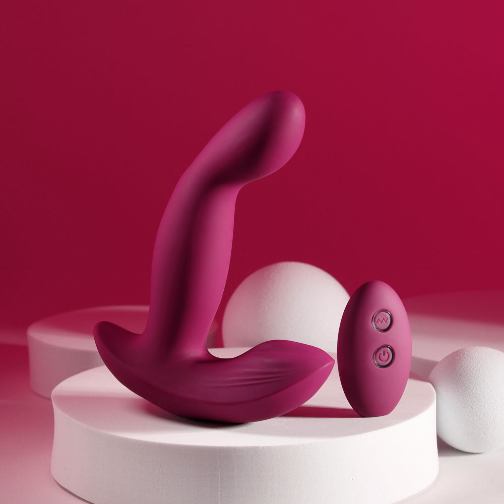 Evolved COME ON OVER - Burgundy 15.9 cm USB Rechargeable Vibrator with Wireless Remote