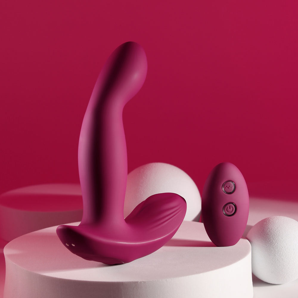 Evolved COME ON OVER - Burgundy 15.9 cm USB Rechargeable Vibrator with Wireless Remote