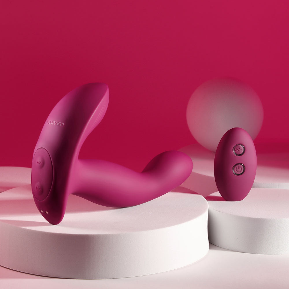 Evolved COME ON OVER - Burgundy 15.9 cm USB Rechargeable Vibrator with Wireless Remote