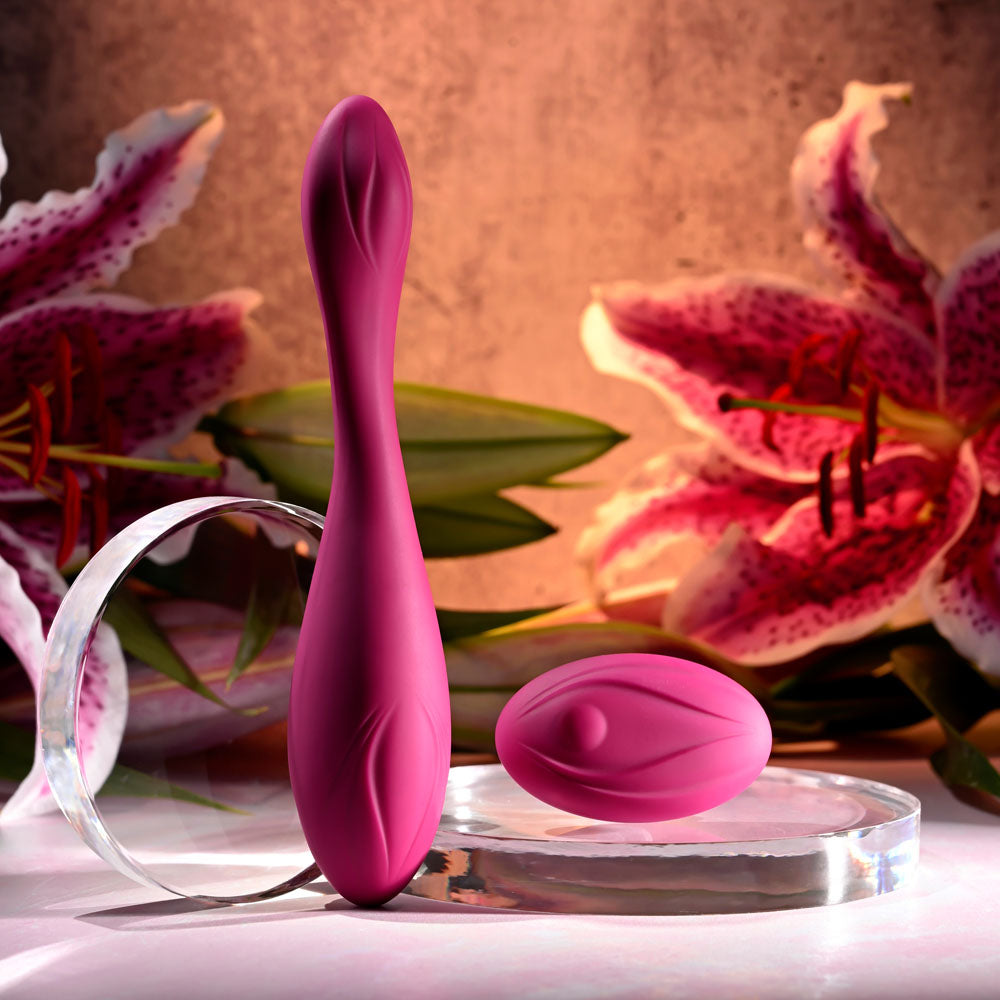 Evolved CHERRY POSE - 16.1 cm USB Rechargeable Flexible & Posable Vibrator with Remote