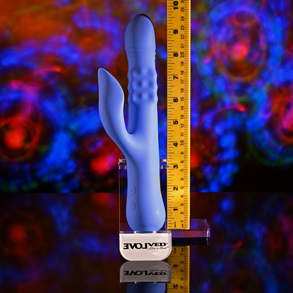 Evolved POP GOES THE O - 24.7 cm USB Rechargeable Thrusting & Bulging Rabbit Vibrator