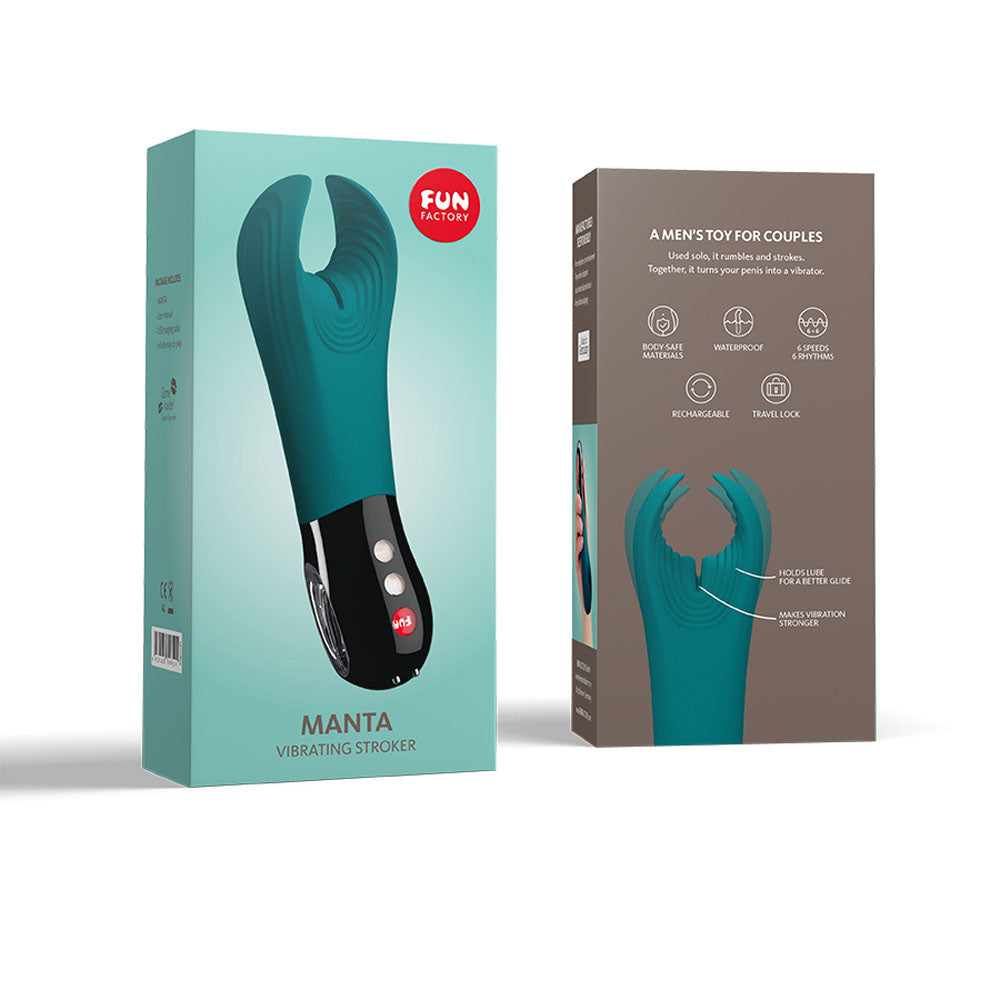 Fun Factory MANTA deep sea -black - Deep Sea 18 cm USB Rechargeable Mens & Couples Vibrator