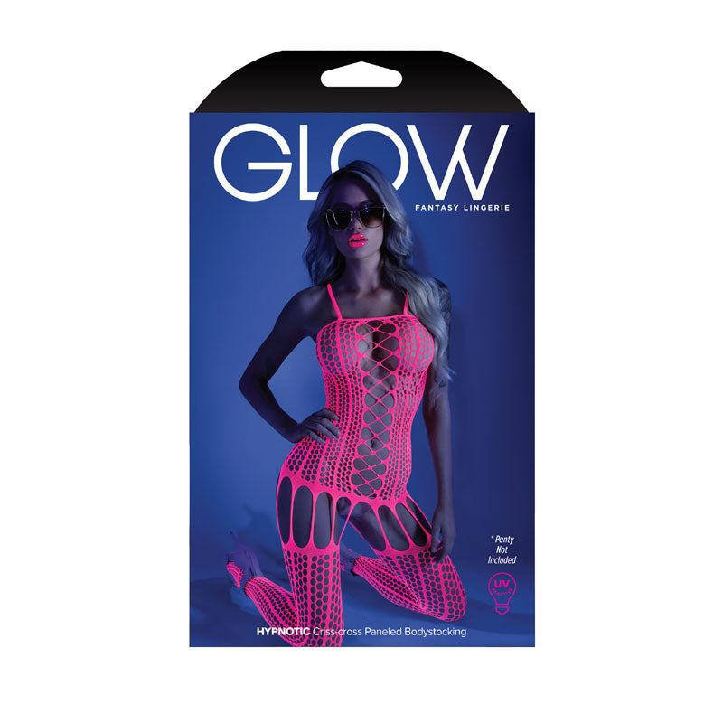 GLOW HYPNOTIC Criss-Cross Paneled Bodystocking