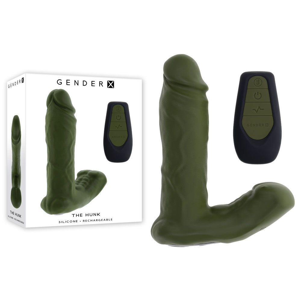 Gender X THE HUNK - 15.2 cm USB Rechargeable Thrusting Vibrator with Remote