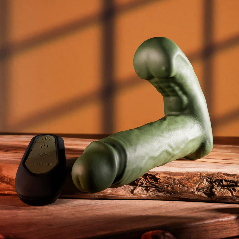 Gender X THE HUNK - 15.2 cm USB Rechargeable Thrusting Vibrator with Remote