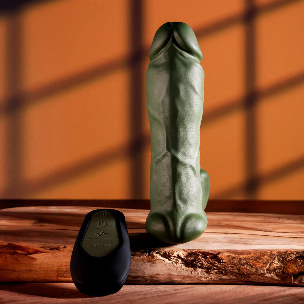 Gender X THE HUNK - 15.2 cm USB Rechargeable Thrusting Vibrator with Remote