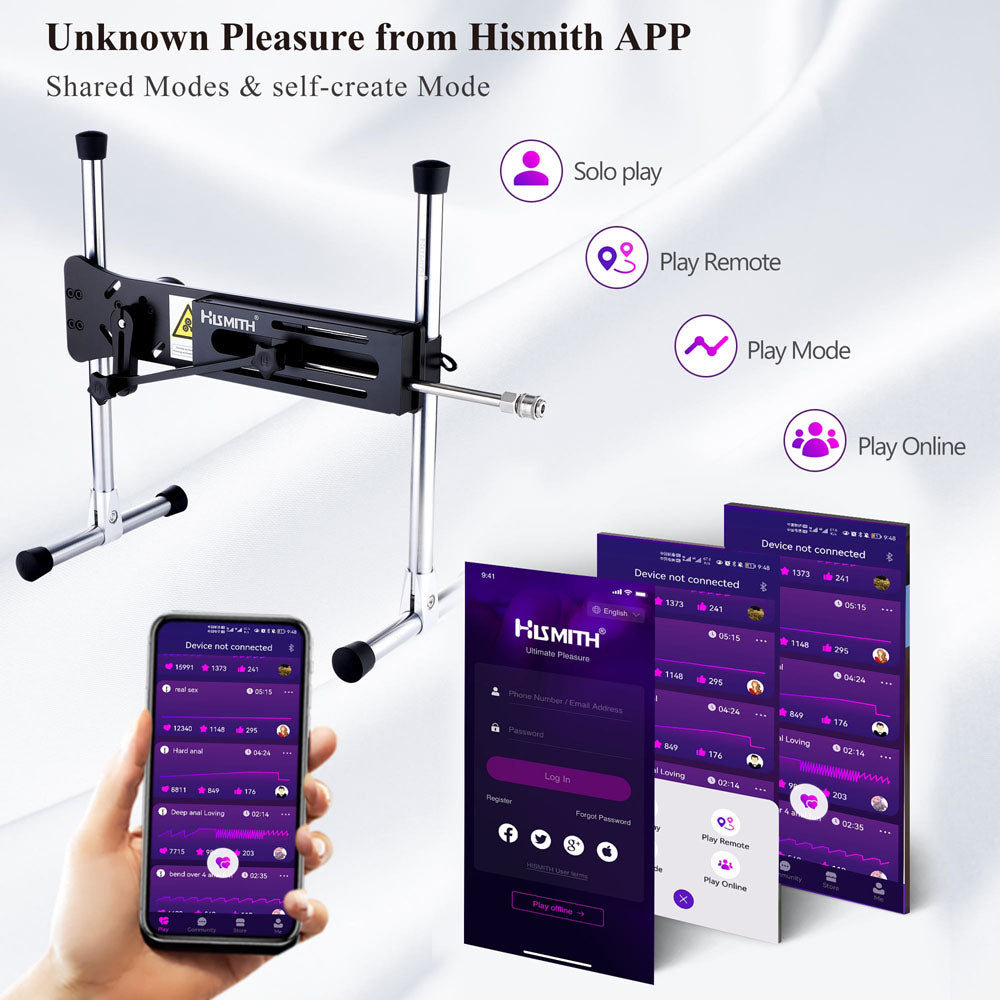 Hismith Premium 3.0 Sex Machine - - Mains Powered Sex Machine with App Control and Remote