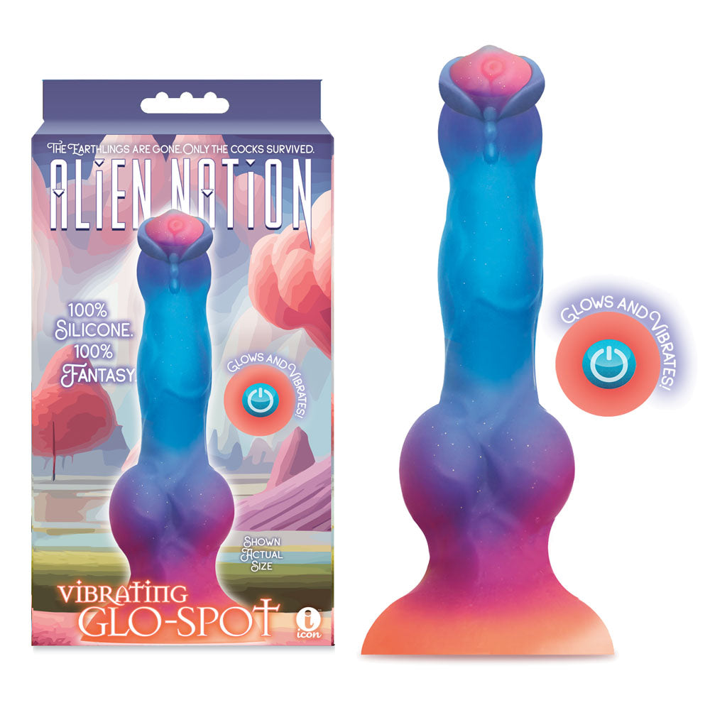Alien Nation - Glo-Spot - Glow In Dark 21.6 cm USB Rechargeable Vibrating Fantasy Dong