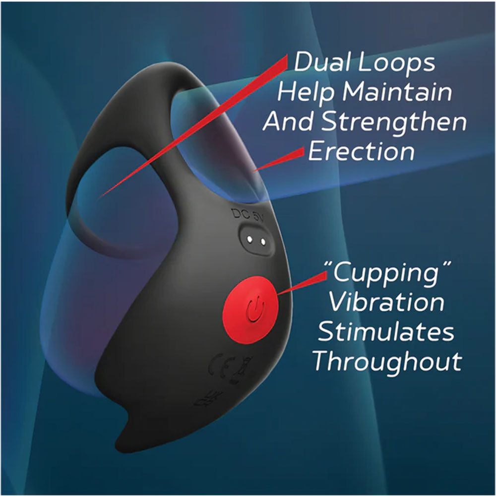 Red Dot Rings - V3 - USB Rechargeable Vibrating Cock & Ball Ring with Remote