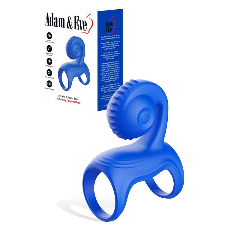Adam & Eve ROCKIN & ROLLIN SNAIL - USB Rechargeable Vibrating Couples Cage