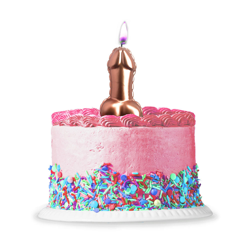 Glitterati Metallic Pink Penis Candle - 10 cm Penis Party Candle