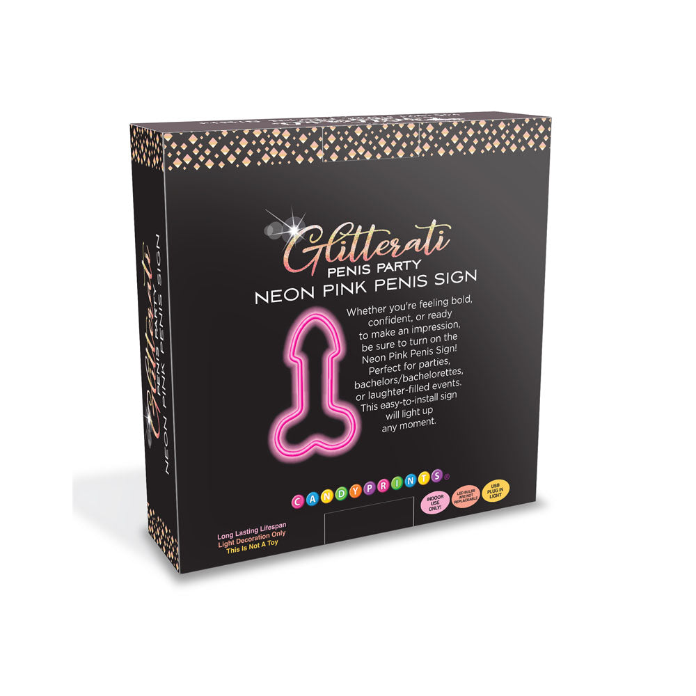 Glitterati Neon  Penis Sign - Novelty Neon Light