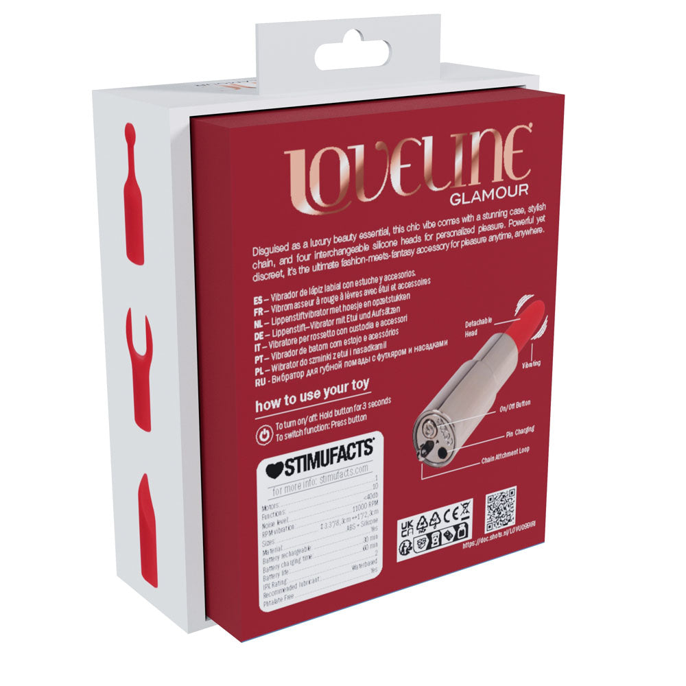 LOVELINE Sparkle - 8.3 cm USB Rechargeable Lipstick Vibrator