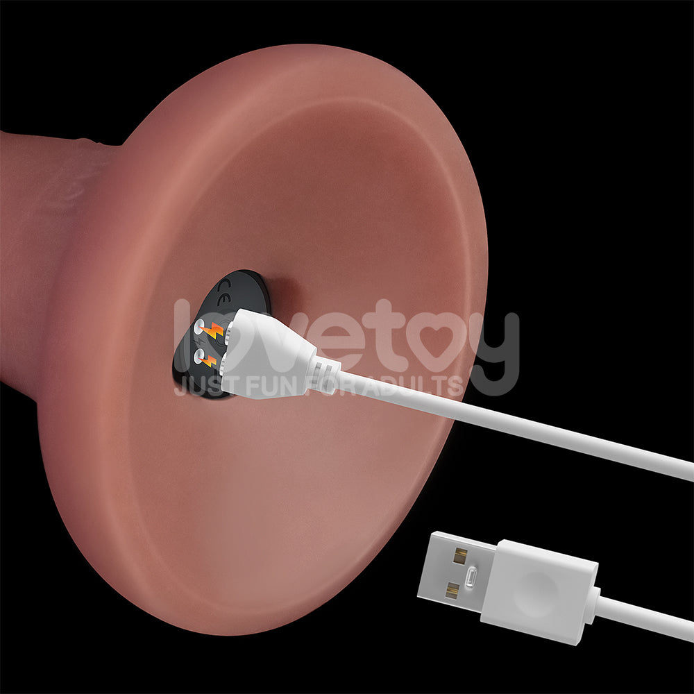 Dual Density Power Cock - 6 Inch - 16 cm USB Rechargeable Vibrating Dong