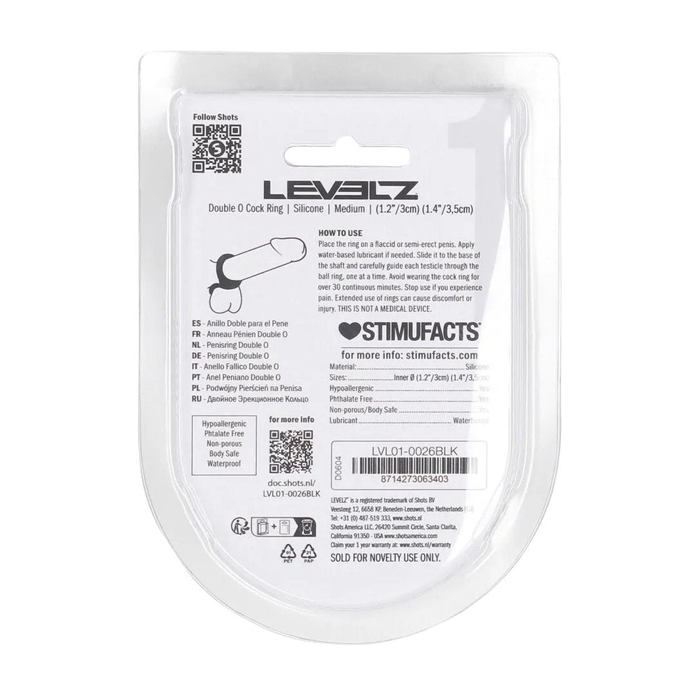 LEVELZ Double O Silicone Cock Ring - M - - Cock & Balls Rings
