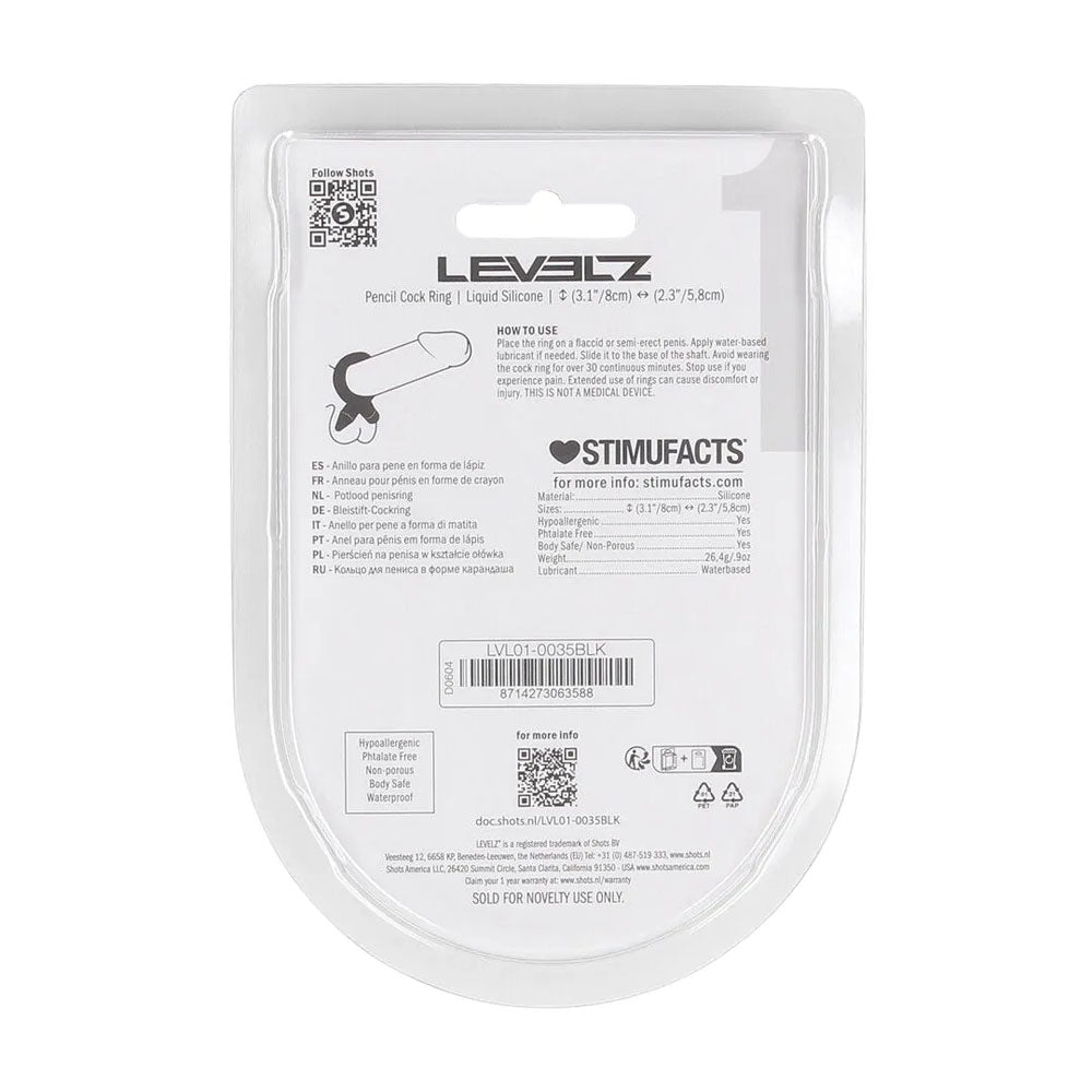 LEVELZ Pencil Liquid Silicone Cock Ring - Cock Ring
