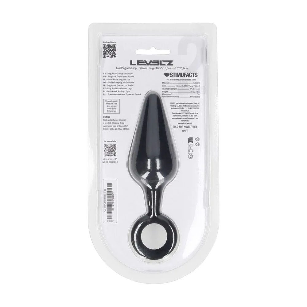 LEVELZ Silicone Anal Plug with Loop - Large - Large Butt Plug