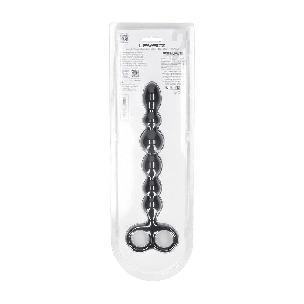 LEVELZ Beaded Silicone Anal Probe with Double Loop - 24.5 cm Anal Beads