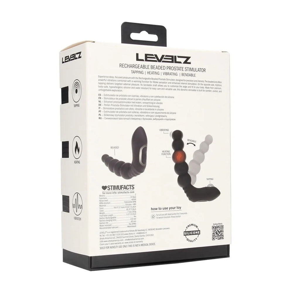 LEVELZ Rechargeable Beaded Prostate Massager - USB Rechargeable Heating + Vibrating Prostate Massager