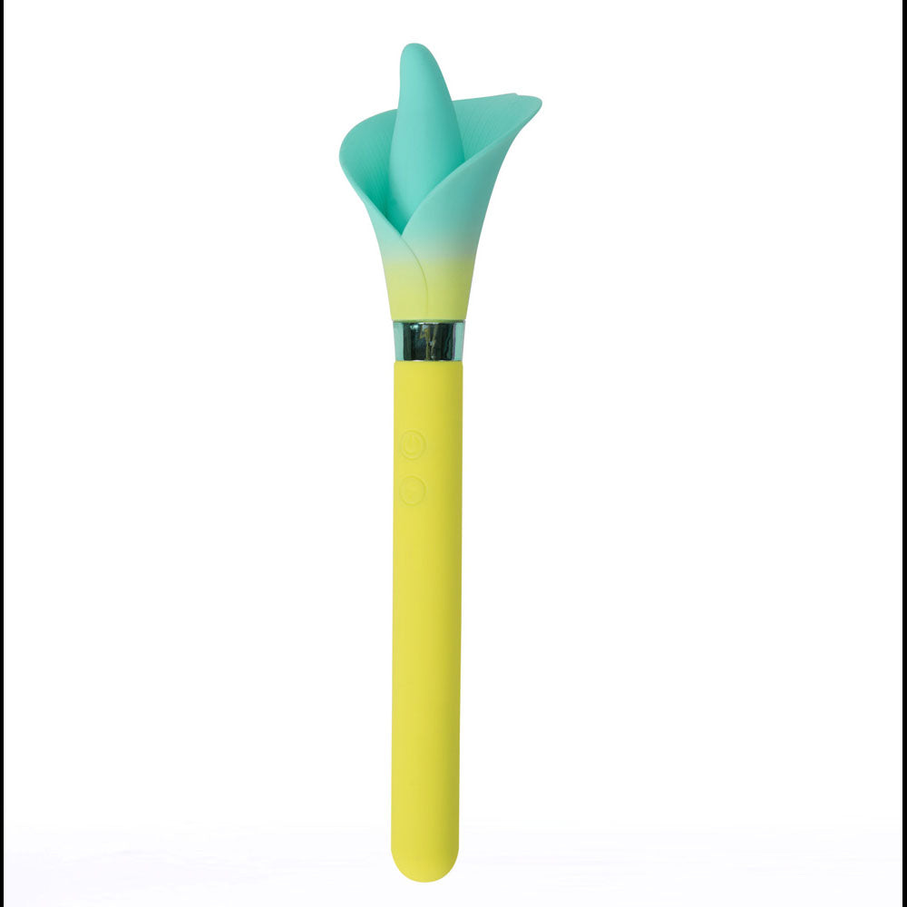 Maia VALA - - /Green 22.2 cm USB Rechargeable Flower Vibrator