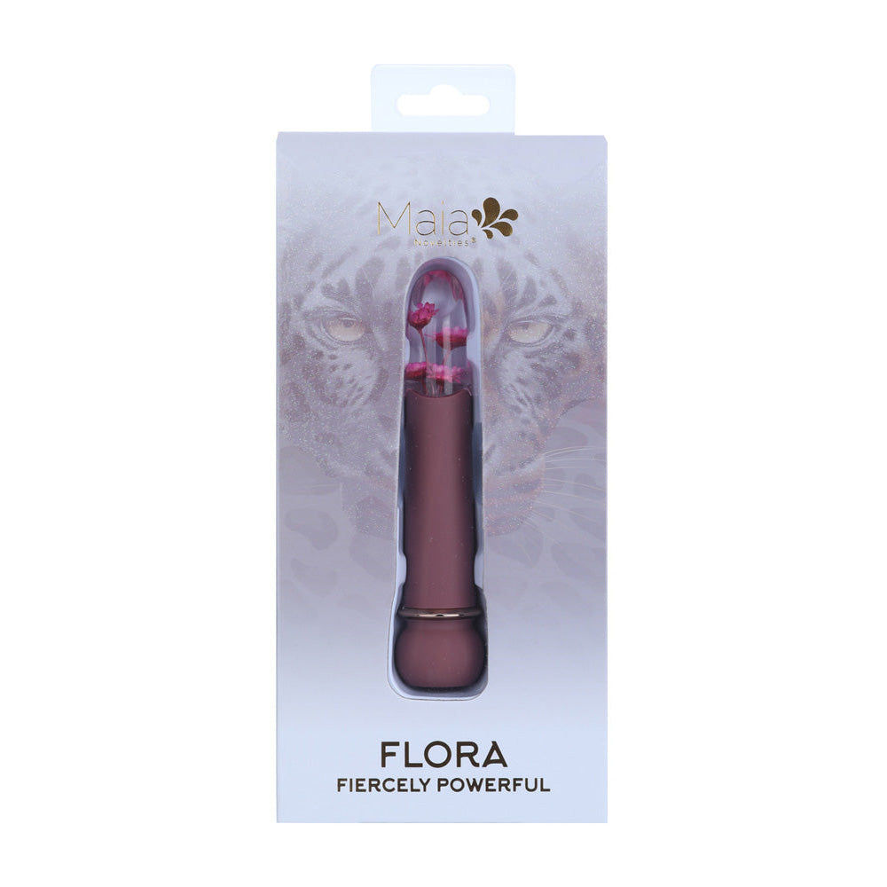 Maia FLORA - Burgundy - Burgundy 12.7 cm USB Rechargeable Powerful Bullet