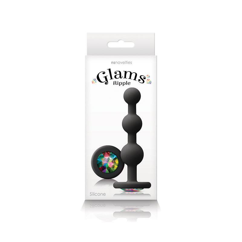 Glams Ripple - Rainbow Gem - - 11.4 cm Butt Plug with Rainbow Gem Base