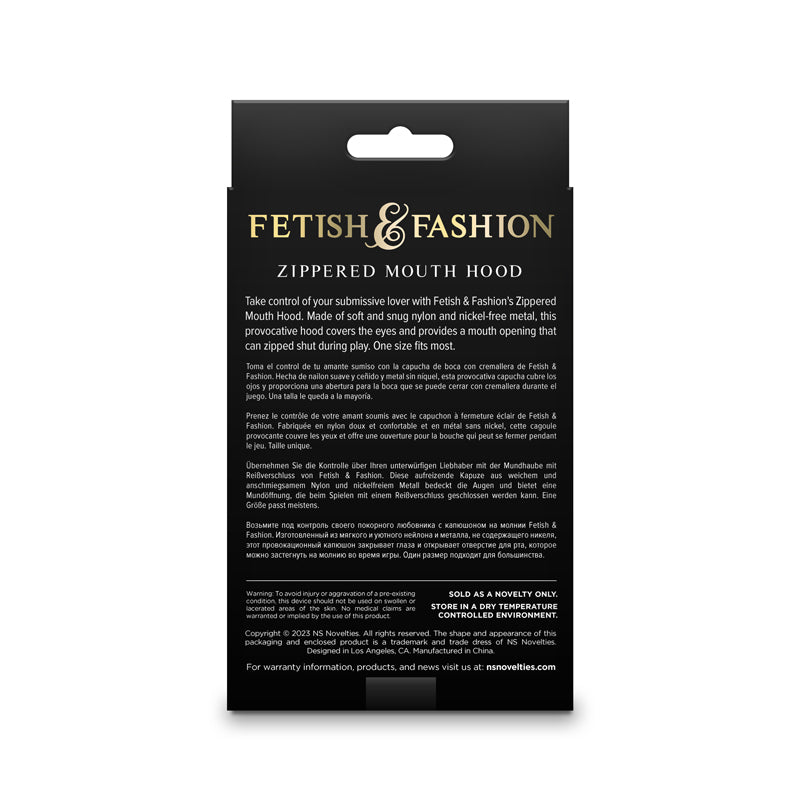 Fetish & Fashion - Zippered Mouth Hood -