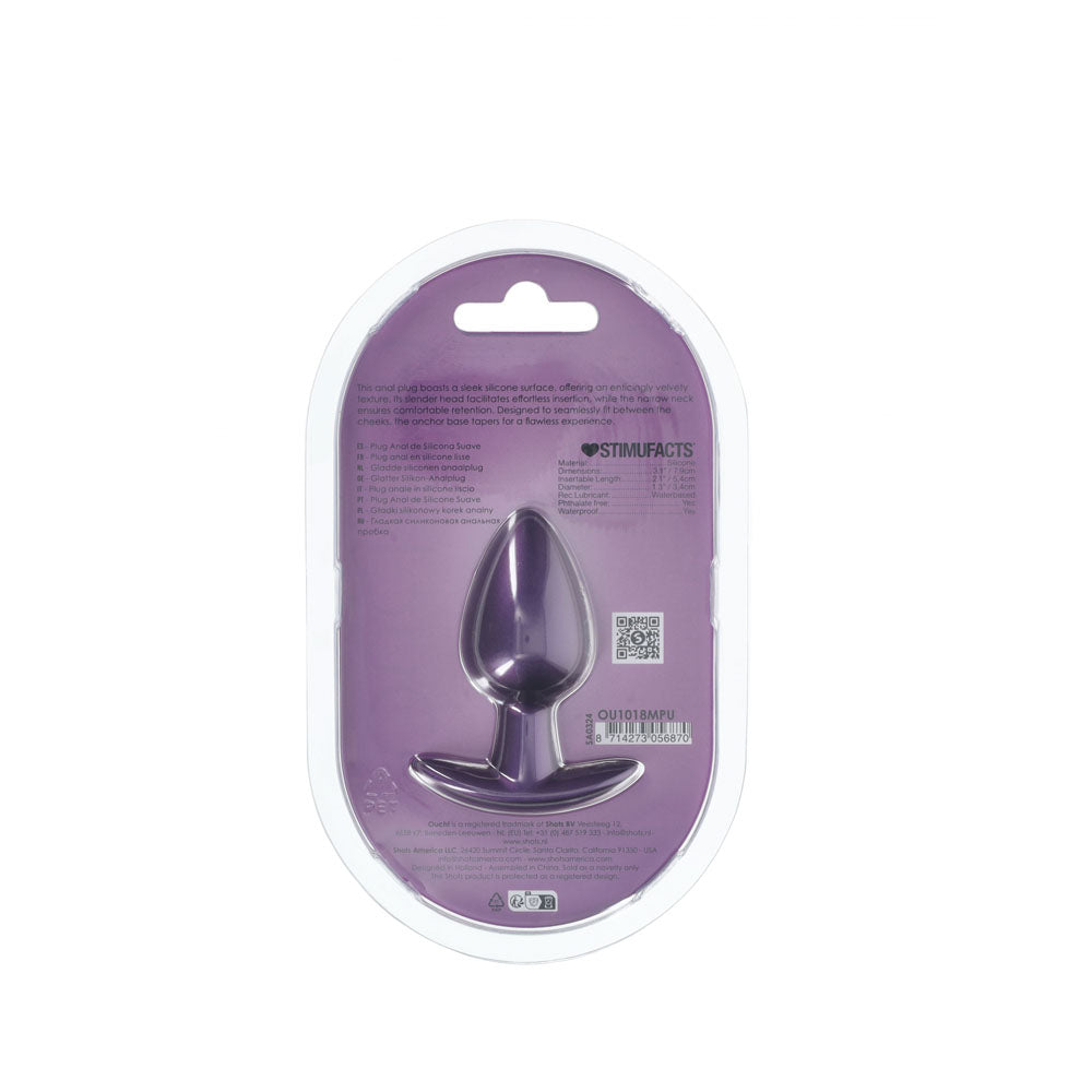 OUCH! Anal Plug - Medium - Metallic  - Metallic  7.9 cm Medium Butt Plug