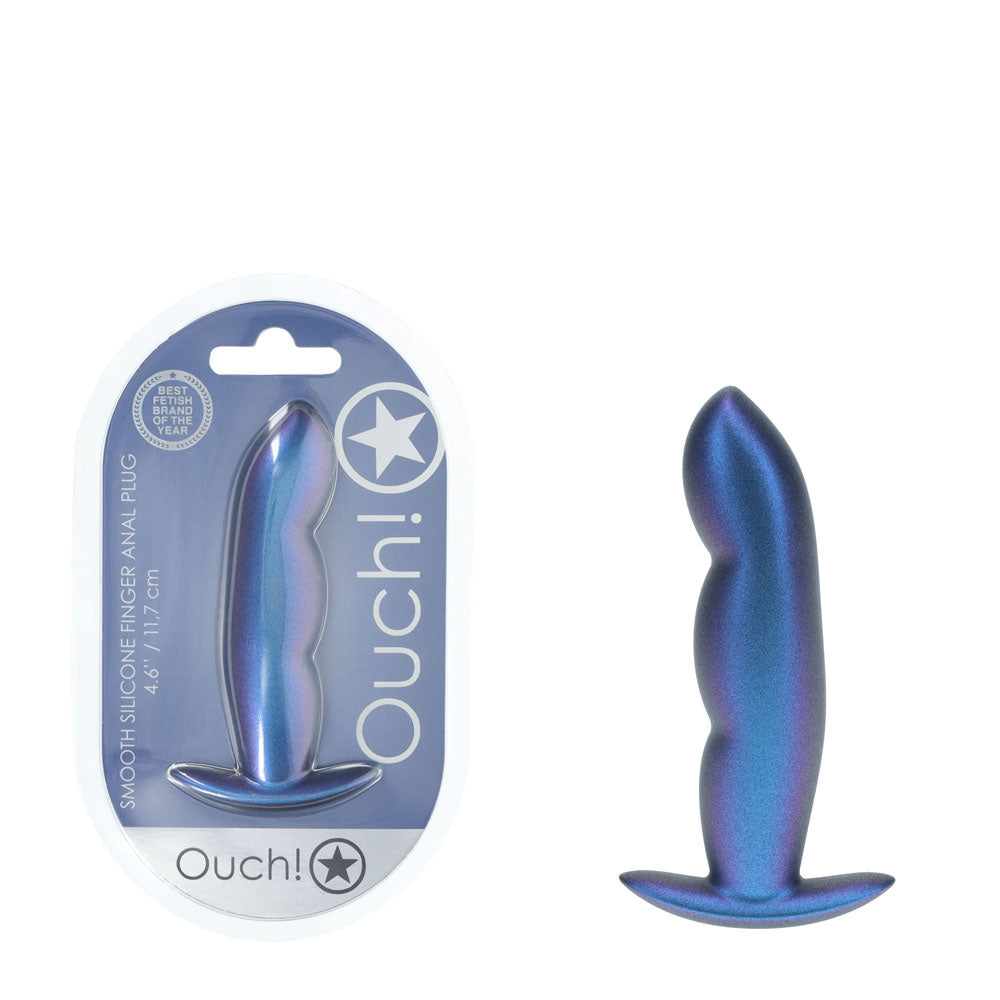 OUCH! Finger Anal Plug - Metallic - Metallic 11.7 cm Butt Plug