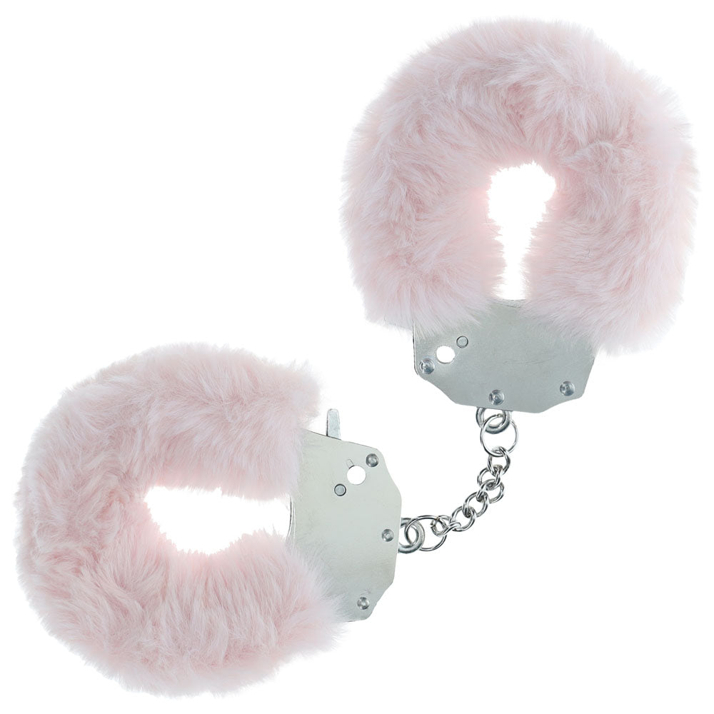 OUCH! Heavy-Duty Fluffy Cuffs - Powder - Powder Fluffy Restraints