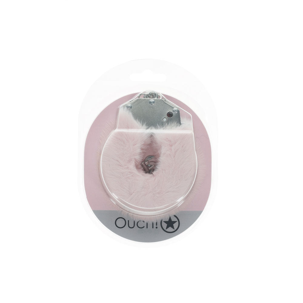 OUCH! Heavy-Duty Fluffy Cuffs - Powder  - Powder  Fluffy Restraints