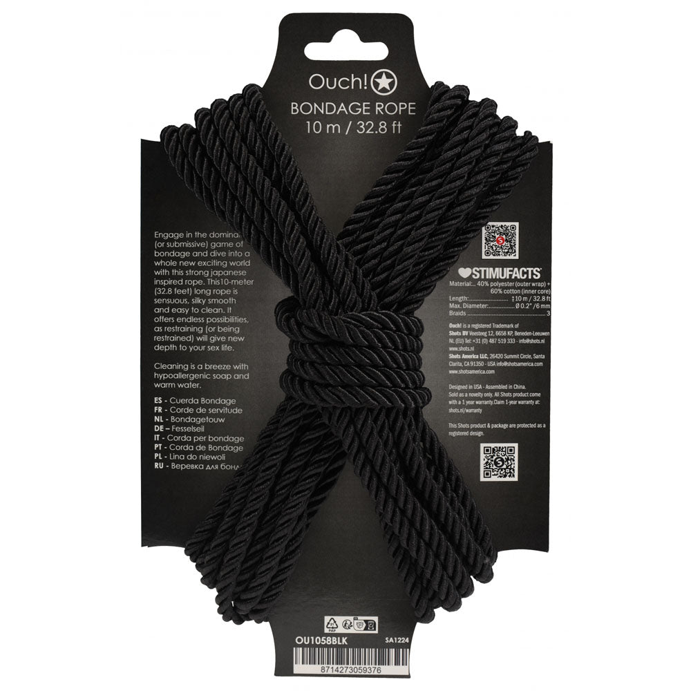 OUCH! Bondage Rope - 10 M - - Nylon Bondage Rope - 10 metre Length