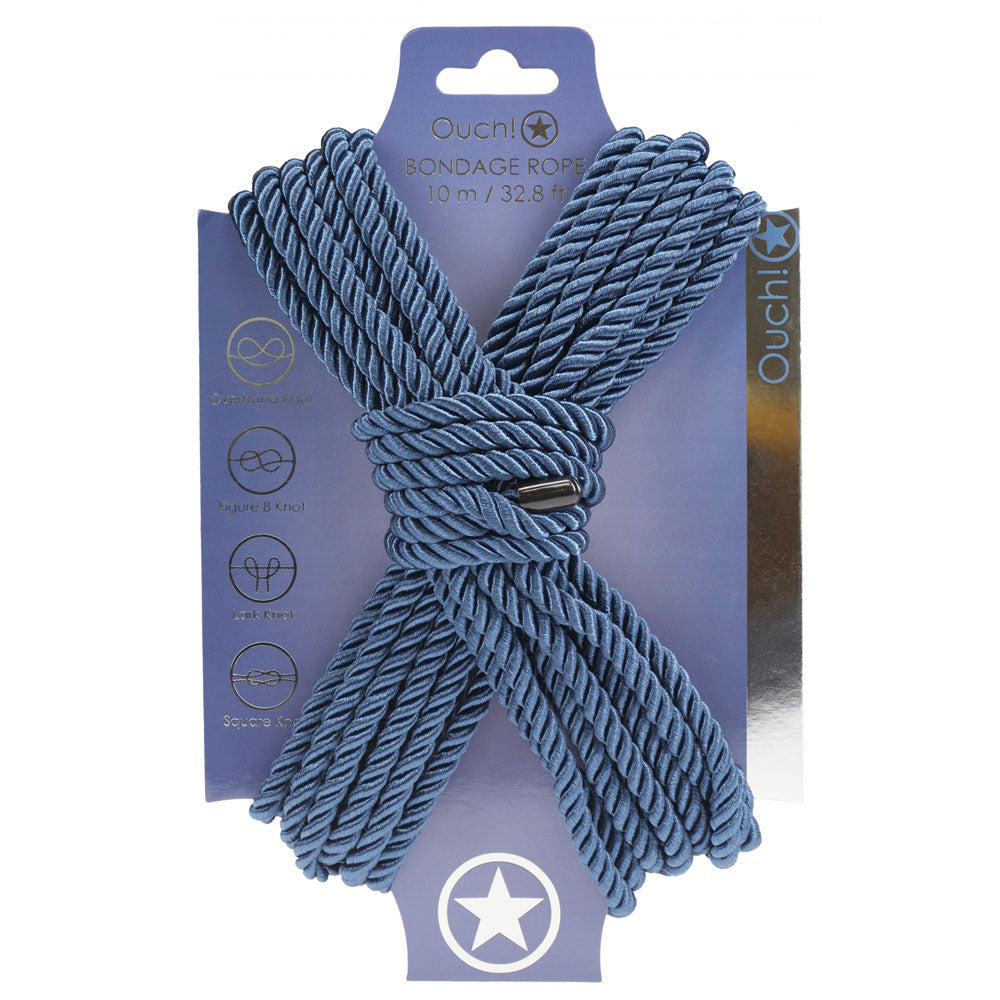 OUCH! Bondage Rope - 10 M - Navy - Navy Nylon Bondage Rope - 10 metre Length