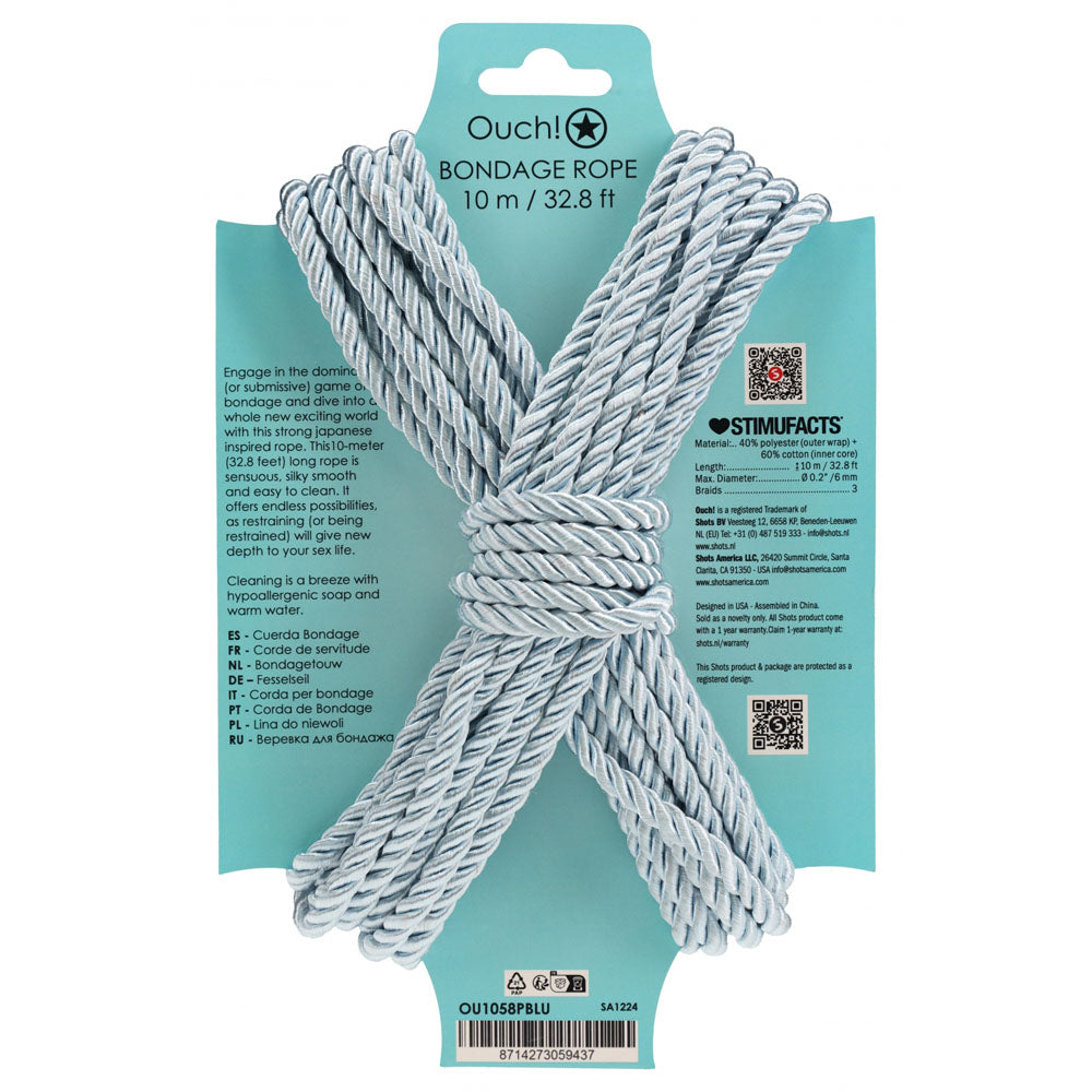 OUCH! Bondage Rope - 10 M - Powder - Powder Nylon Bondage Rope - 10 metre Length