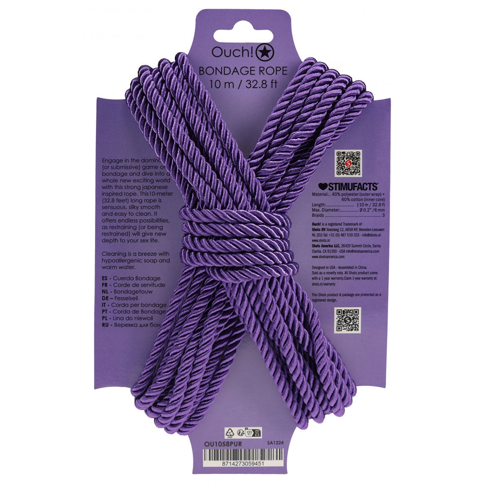 OUCH! Bondage Rope - 10 M - - Nylon Bondage Rope - 10 metre Length