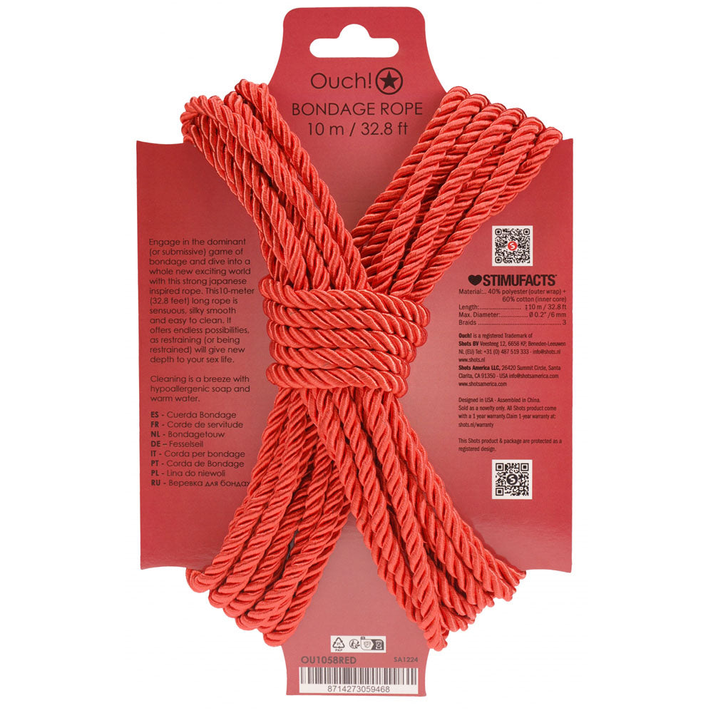 OUCH! Bondage Rope - 10 M - - Nylon Bondage Rope - 10 metre Length