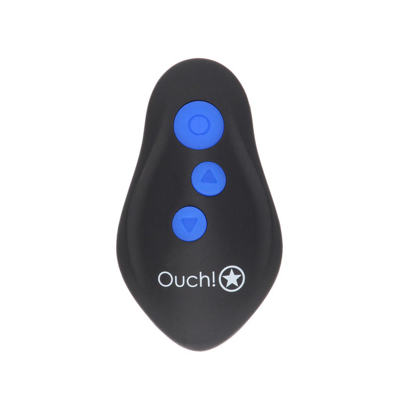 OUCH! e-Stim & Vibrating Butt Plug with Wireless Remote - 12.3 cm USB Rechargeable Vibrating Butt Plug with e-Stim
