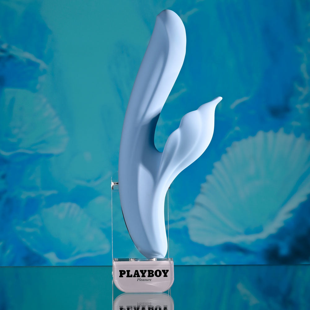 Playboy Pleasure IN BLOOM - 23.5 cm USB Rechargeable Thrusting Tapping & Heating Dual Vibrator