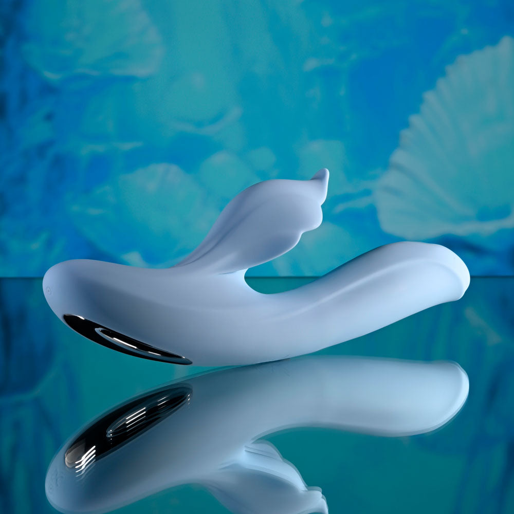 Playboy Pleasure IN BLOOM - 23.5 cm USB Rechargeable Thrusting Tapping & Heating Dual Vibrator