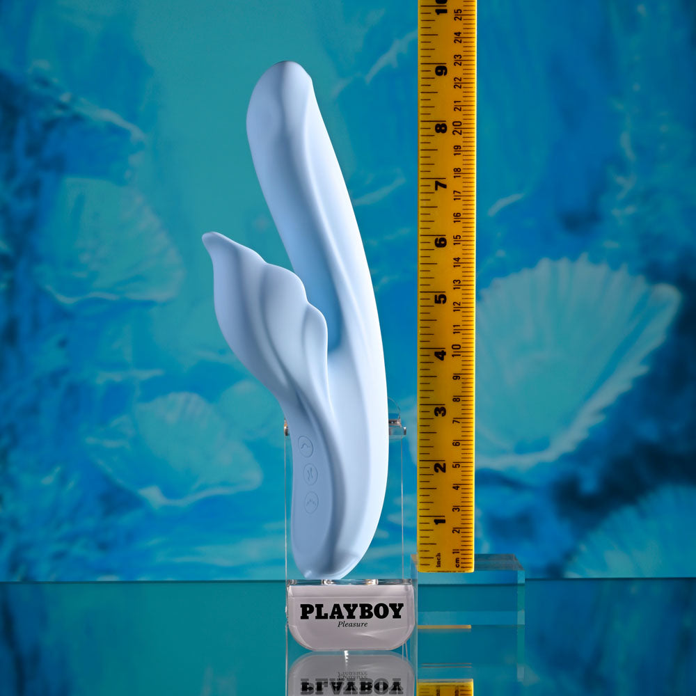 Playboy Pleasure IN BLOOM - 23.5 cm USB Rechargeable Thrusting Tapping & Heating Dual Vibrator