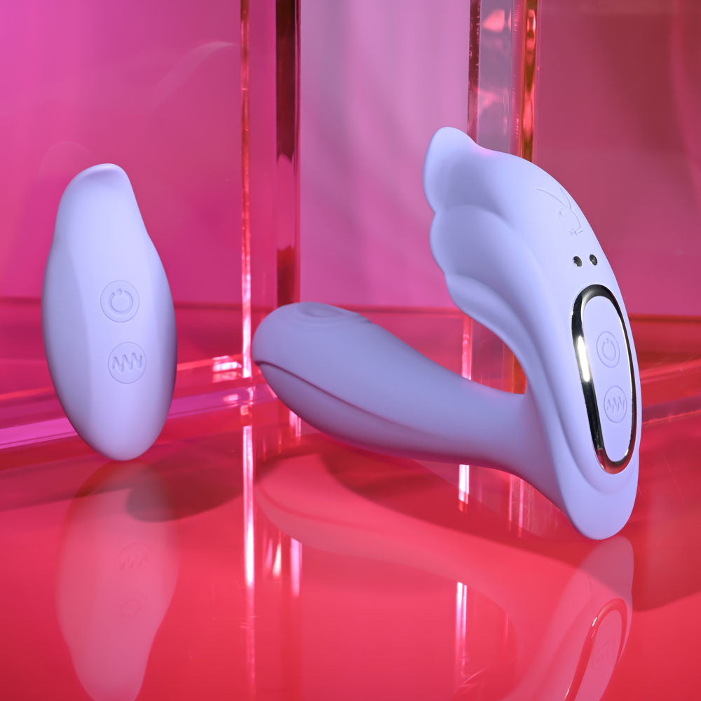 Playboy Pleasure LILAC FANTASY - 13.5 cm USB Rechargeable Tapping Vibrator with Remote