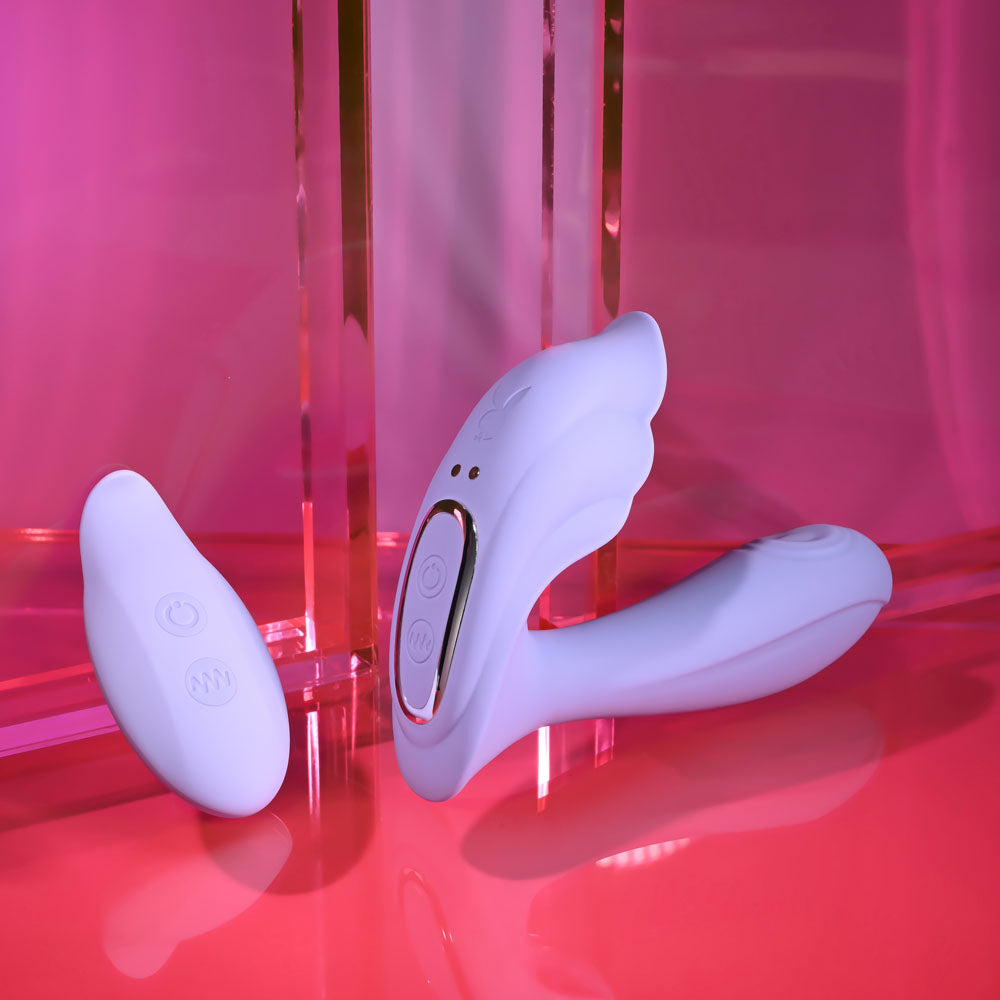 Playboy Pleasure LILAC FANTASY - 13.5 cm USB Rechargeable Tapping Vibrator with Remote