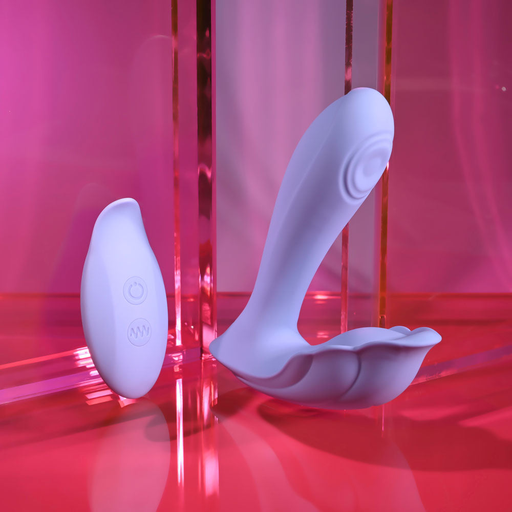 Playboy Pleasure LILAC FANTASY - 13.5 cm USB Rechargeable Tapping Vibrator with Remote