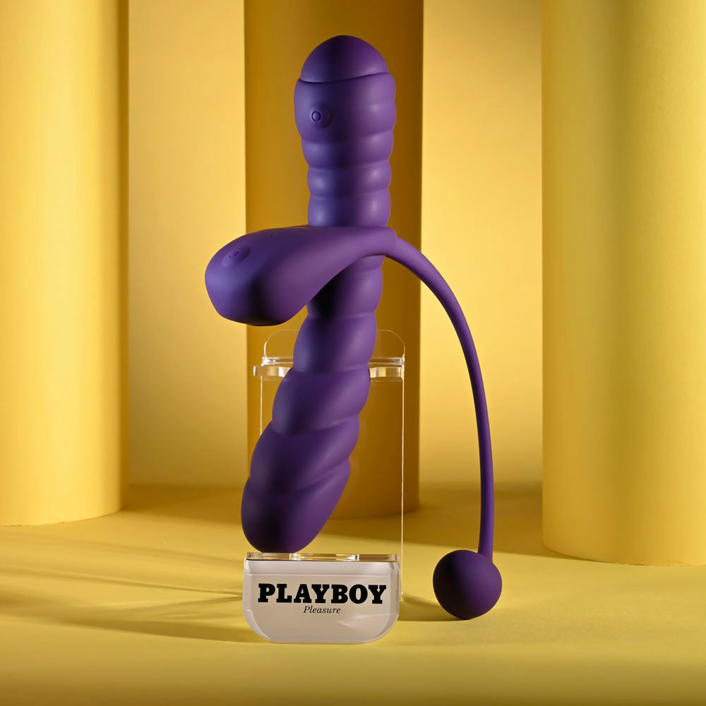 Playboy Pleasure TWISTED PLAYGROUND - USB Rechargeable Vibrator and Cock Ring Kit