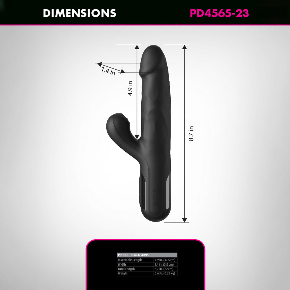 FFS Sonix Silicone Thruster - 22 cm USB Rechargeable Thrusting Vibrator with Flicking Clit Stim