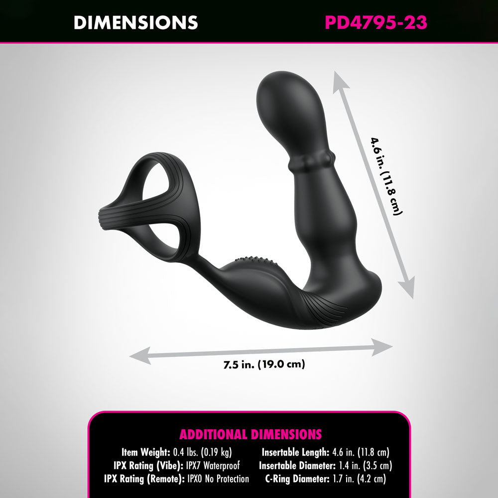 Anal Fantasy Elite Ass-Gasm Slide & Glide - USB Rechargeable Prostate Massage with Cock Ring