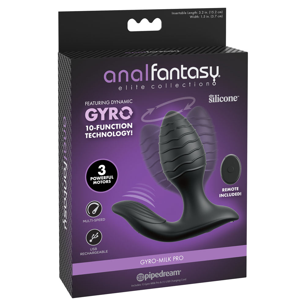 Anal Fantasy Elite Gyro-Milk Pro - - USB Rechargeable Gyrating Butt Plug